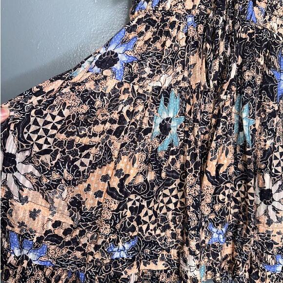 Ulla Johnson Sarai Floral Print Mini Dress Pink/Blue Size 0 V-Neck Cotton Blend - Picture 5 of 8